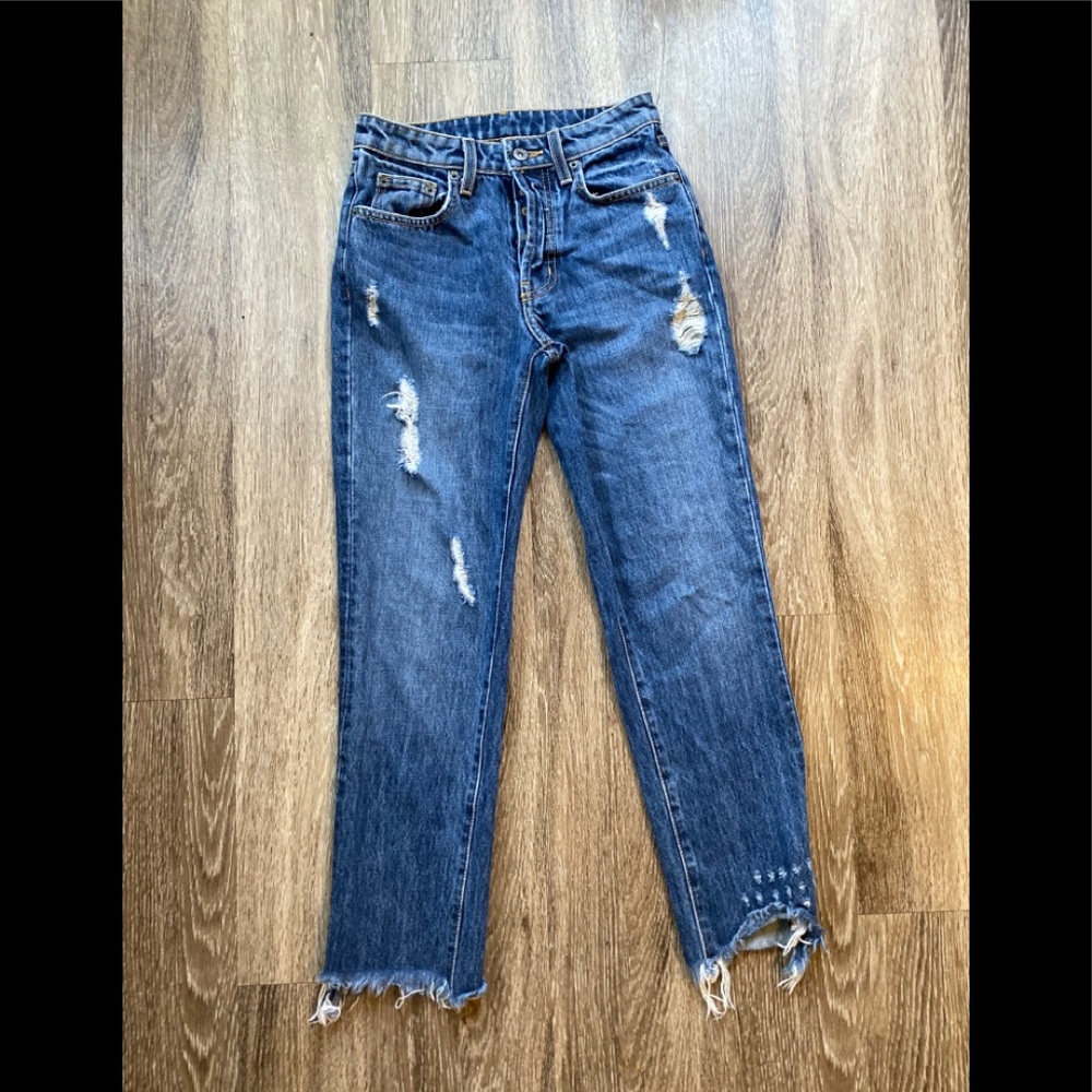 Carmar raw hem jeans MOM JEANS